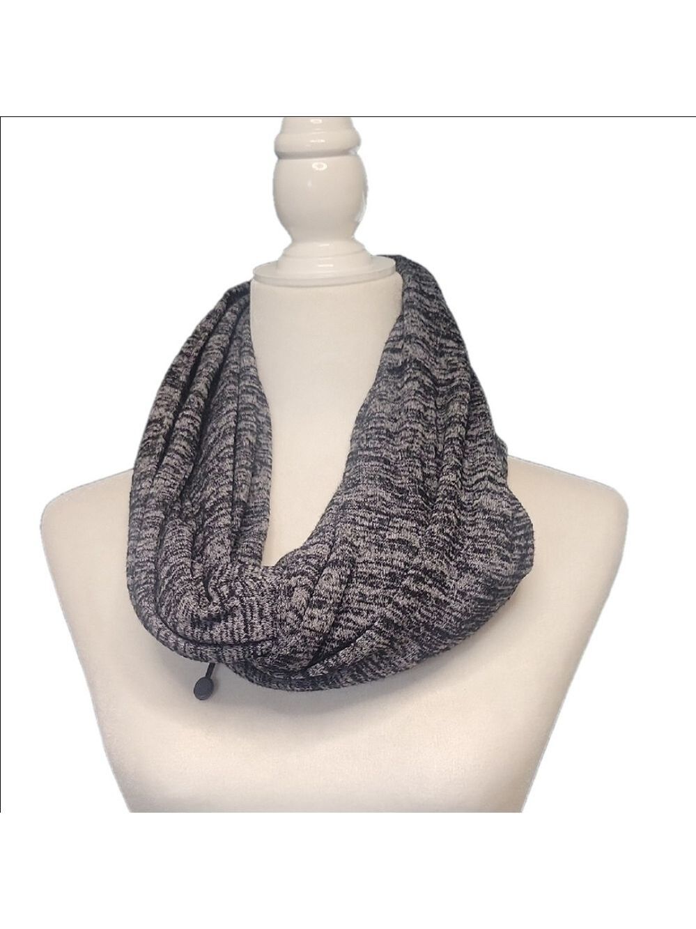 Chic Black and Gray Knit Scarf